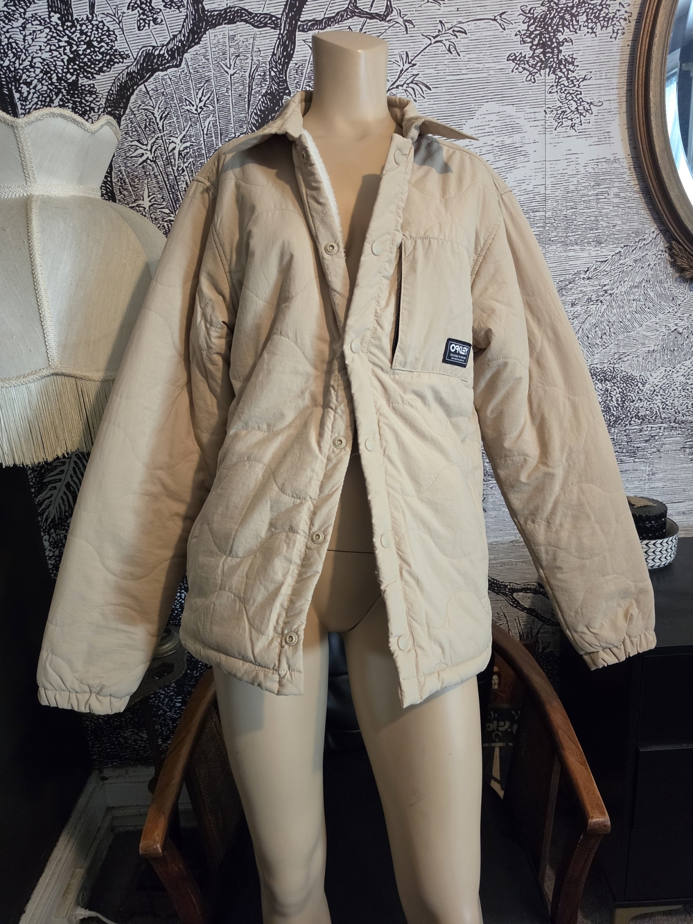 Men's Oakley Cream Quilted Sherpa Jacket M